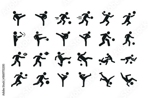 Illustrations of various sports actions isolated on transparent background, Vector, illustration