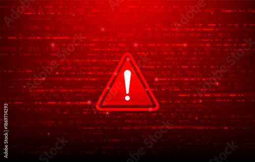 cyber security warning hacker attack red background.dangers of cybercrime and internet data fraud wallpaper. vector illustration fantastic technology.