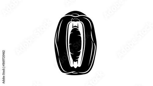 Black Coffee Cup on White Background, Isolated, Top View