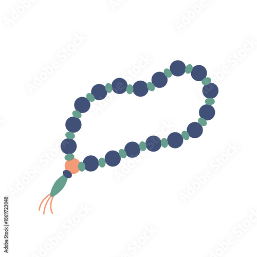 Islamic Prayer Beads Tasbih Illustration for Dhikr and Worship