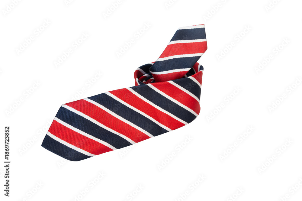Obraz premium Shopping concept of a designer multi-colored tie isolated on a white background.