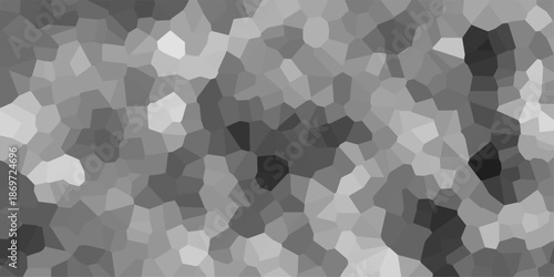 Geometric polygonal background with different figures. Seamless pattern vintage mosaic vector. Texture of geometric shapes with shadows and light. Shades of gray a versatile design element for digital