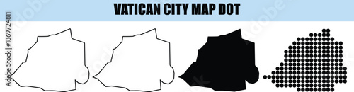 Vatican City Map Outline Silhouette Grid Icon Set by illustration
