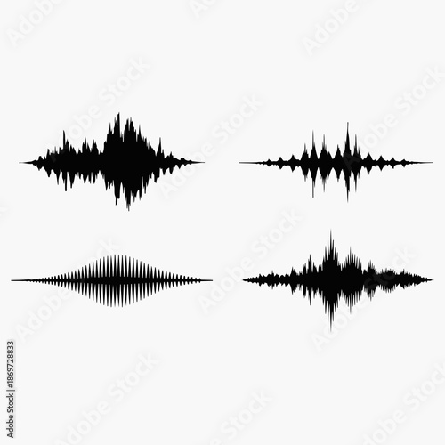 Sound wave patterns on white background