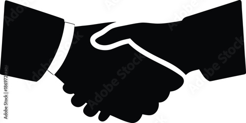 Professional business associates shaking hands in agreement after successful deal completion