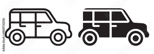 Compact Car Icon Vector Illustration for Automotive, Vehicle, and Transportation Design. Minimal Compact Car Vector Icon in Flat and Line Style for Web, App, and UI Projects.