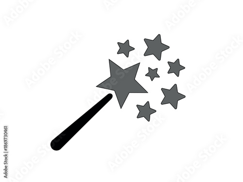 Magic Wand with Sparkling Stars