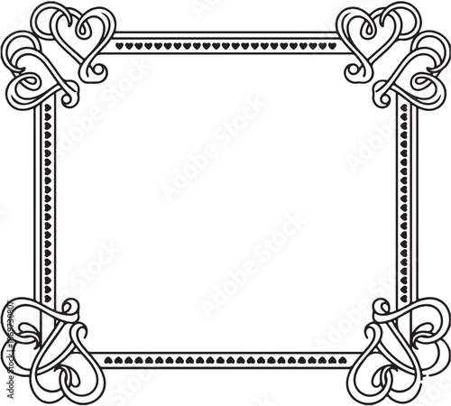 Doodle coloring book page cat with balloons. Valentine day illustration