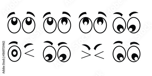 Big Eyes Emoji or Icon Set of Eyes Expressions