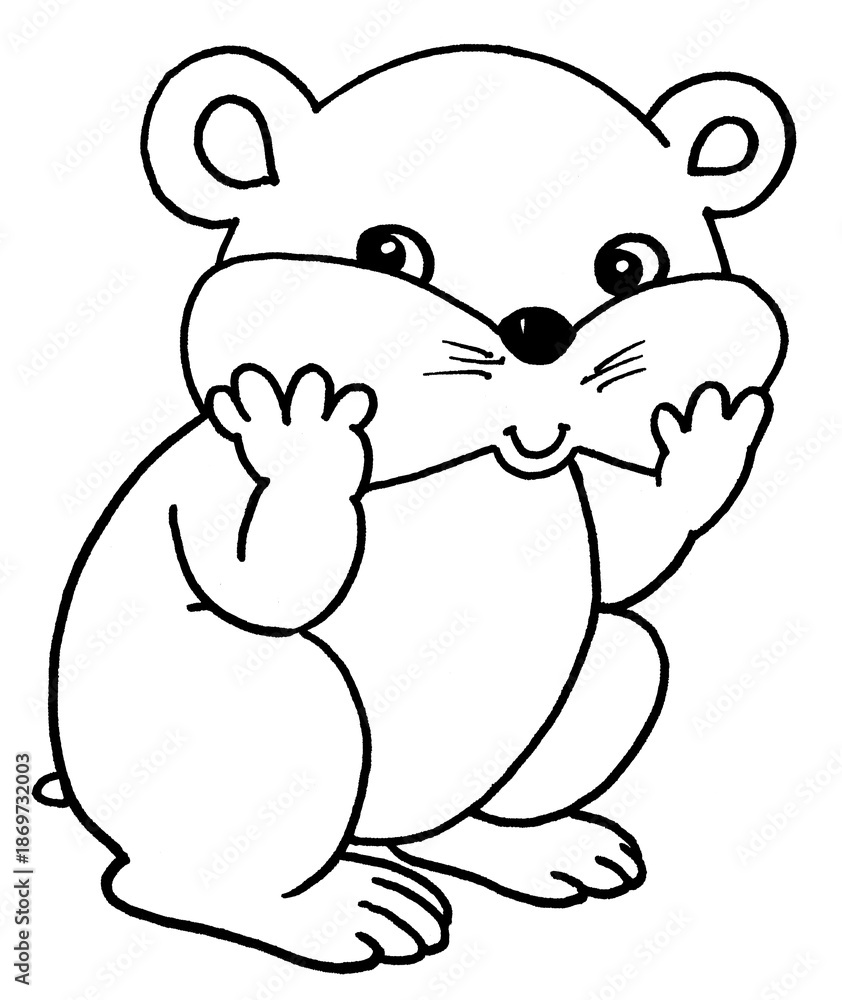 Fototapeta premium Coloring pages for kids and adults, animal world coloring pages, hamster.
