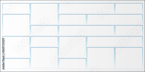 Futuristic transparent glass Bento Grid frames for website landing page. Digital banners UI templates design
