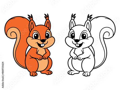 Colorful Squirrel Illustrations for Kids