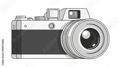 Classic Vintage Film Camera Illustration Capturing Moments with Retro Style.