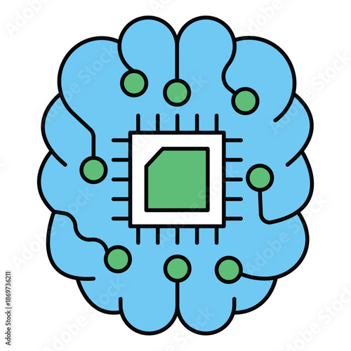 Vector Icon Representing Machine Learning Data Analysis