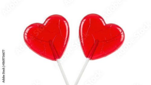 Broken heart lollipops isolated on transparent background