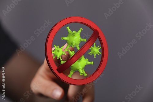 Image of hand with stop sig...