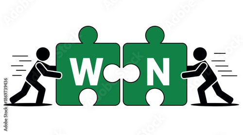 Teamwork Wins Together Puzzle Pieces