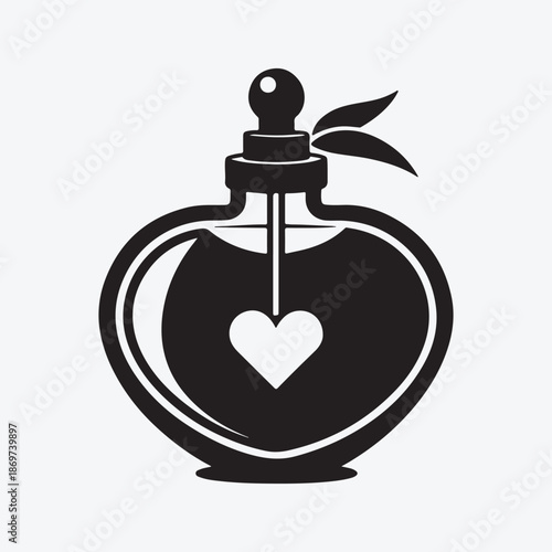 Apple with heart symbol vector illustration