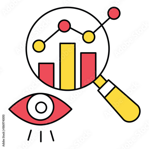Vector Icon Representing Predictive Data Analytics Modeling