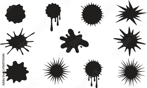 ink splatters black paint splash texture collection