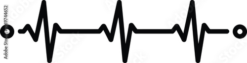 Black electrocardiogram line graph displays a repeating heart rhythm tracing on a white background.