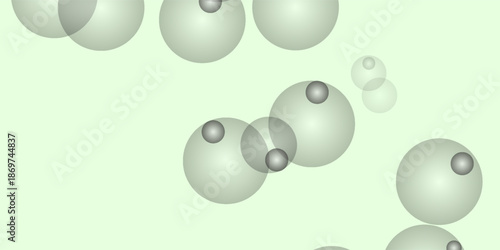 Abstract background with translucent overlapping bubbles in various sizes on a light green backdrop.