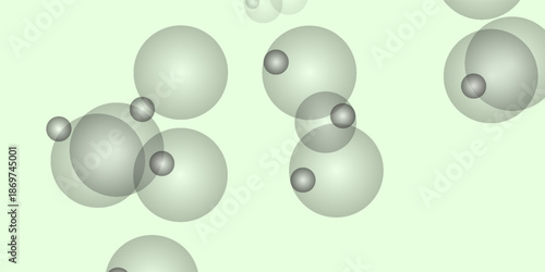 Abstract background with translucent overlapping bubbles in various sizes on a light green backdrop.