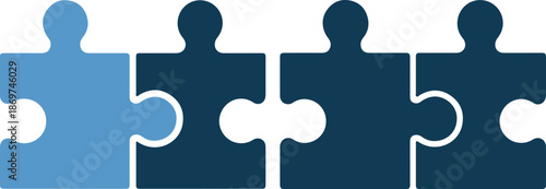 Puzzle pieces in blue color on for teamwork concept