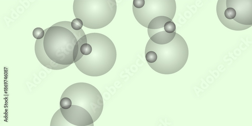 Abstract background with translucent overlapping bubbles in various sizes on a light green backdrop.