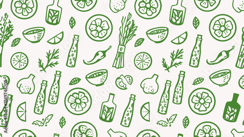 Retro vintage seamless food themed doodle icons. Doodle sketch drawings in grunge charcoal style for winter holidays party celebration perfect for posters and invitation cards.