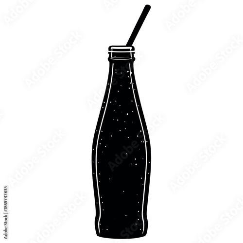 Silhouette of a classic soda bottle complete 