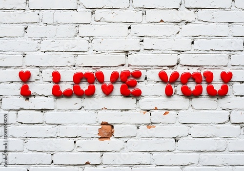 Heartfelt Message: I Love You Spelled Out on Textured White Brick.