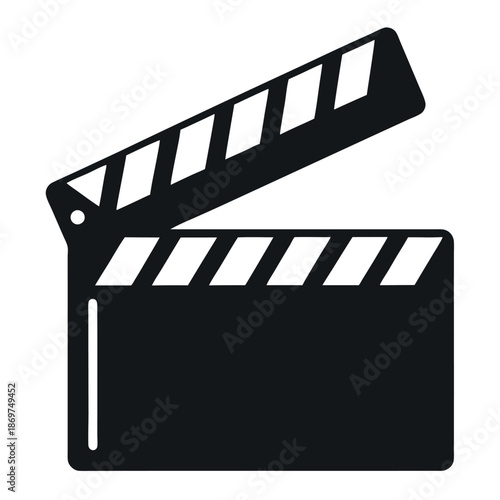 Silhouette-of-a-movie-clapperboard-on-a-white background  