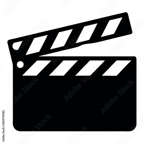 Silhouette-of-a-movie-clapperboard-on-a-white background  
