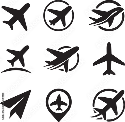 set of air plane icons pack