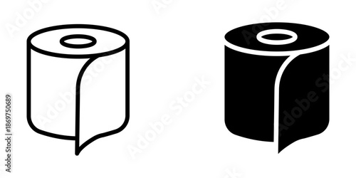 Toilet paper Icon set. Symbol isolated white background. vector illustration. color editable.