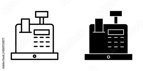 Cashbox Icon set. Symbol isolated white background. vector illustration. color editable.