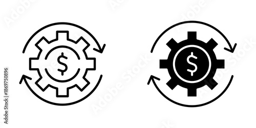 Costs optimization Icon set. Symbol isolated white background. vector illustration. color editable.