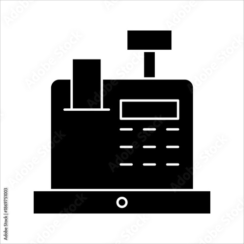 Cashbox Icon. Symbol isolated white background. vector illustration. color editable.