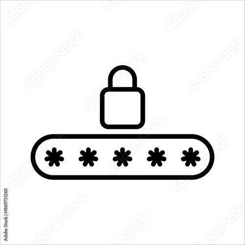 Pin code Icon. Symbol isolated white background. vector illustration. color editable.