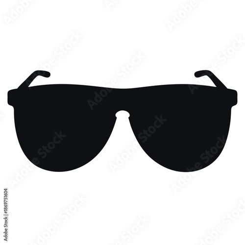 Silhouette of sunglasses on a white background 