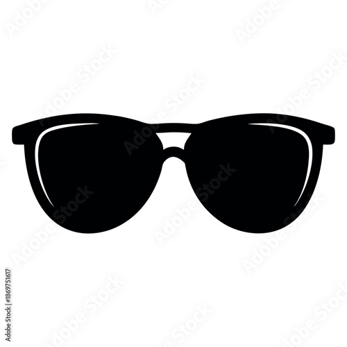 Silhouette of sunglasses on a white background 