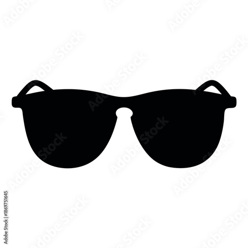 Silhouette of sunglasses on a white background 