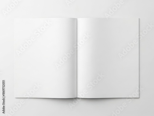 Blank open book mockup on white background for design and presentation purposes isolated on white background