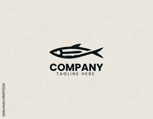 anchovy black vector logo illustration