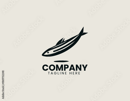 anchovy black vector logo illustration