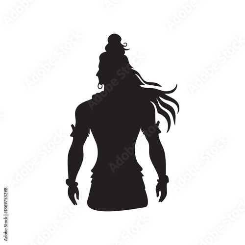Lord Shiva simple silhouette vector illustration