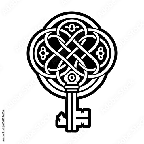 Glyph Style Ancient Key Symbol