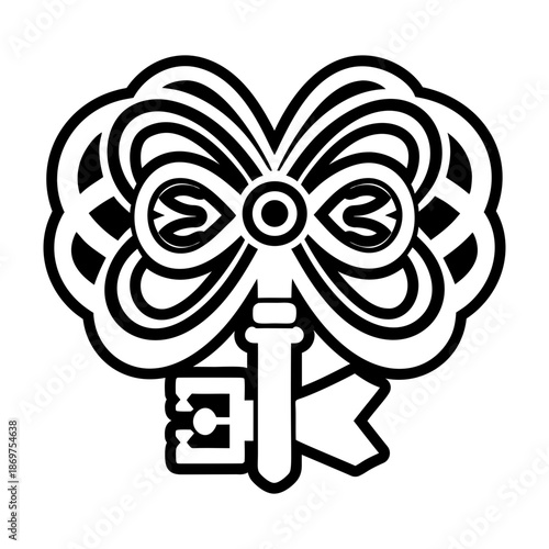 Glyph Style Ancient Key Symbol