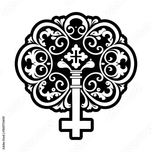 Glyph Style Ancient Key Symbol